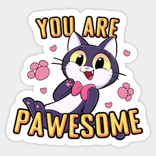 Cartoon Cat - You Are Pawesome Sticker